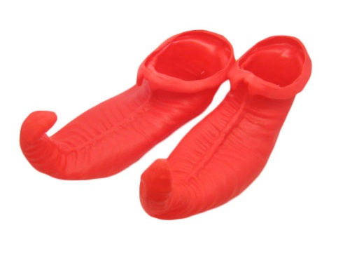 Резиновые ботинки "Шут", красный плотный латекс, размер 36-39