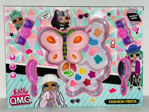 НАБОР Детская косметика Лол LOL SURPRISE! O.M.G. Шкатулка "БАБОЧКА "3 уровня с зеркалом в коробке