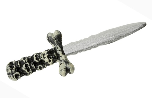 Кинжал с черепами 8600К, серый пластик, длина 30 см
