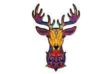 Деревянный пазл ОЛЕНЬ  Mysterious Deer A4, размер 21 х 30 см.