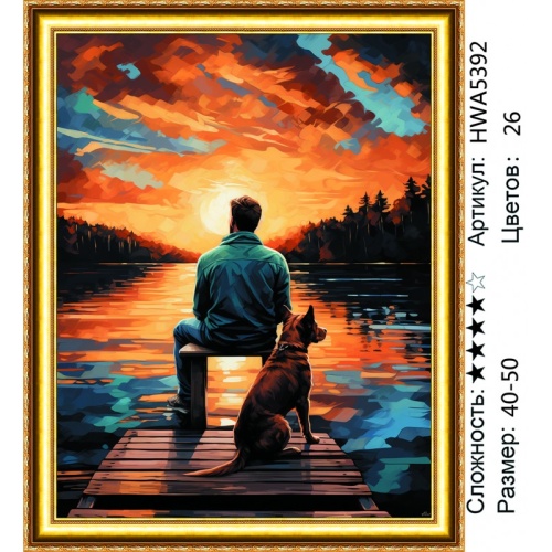 Алмазная мозаика Painting Diamond HWA5392, холст на подрамнике, круглые стразы, 40x50 см