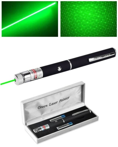 Лазерная указка Green Laser Pointer с 1 насадкой, зеленый луч фото 3