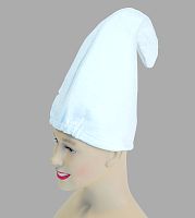 Шапка Гнома высокая белая (колпак), полиэстер, размер 56