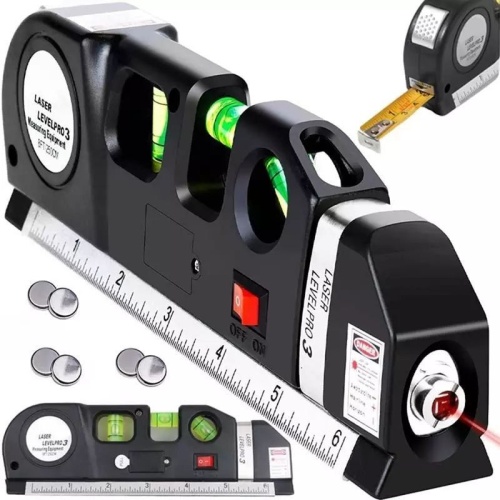 Лазерный уровень LASER LEVELPRO3 по 2 осям, линейка и рулетка 2,5 м
