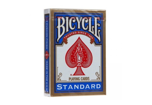 Карты для покера Bicycle Standard 54 Blue с пластиковым покрытием, синие, 54 штуки 