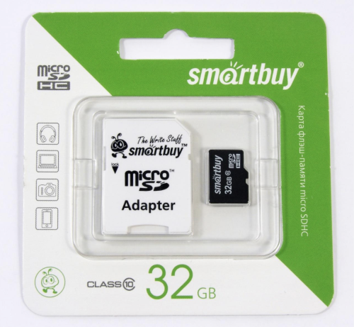 Карта памяти Smartbuy MicroSDHC 32Gb Class 10 c адаптером SD