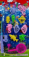 Настольная игра-рыбалка "FISHING" 226, спиннинг, садок, 10 морские обитатели, на блистере 52х28 см
