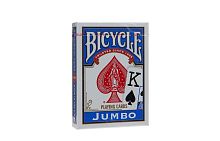 Карты для покера Bicycle Rider Back International Jumbo Index Blue пласт.покрытие, синие, 54 штуки