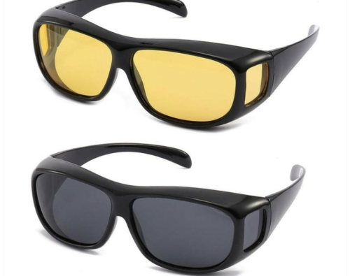 Очки HD Vision WrapArounds (черные + желтые) набор 2 штуки