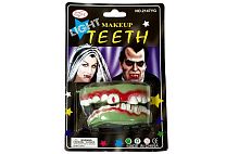 Челюсти Оборотня светящиеся Makeup Teeth LIGHT (зубы вампира) 2147YG, белый, латекс, размер 7*4*3 см