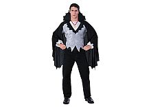 Костюм Вампира классик FZ1008 (кулон,рубашка,накидка), черный, белый полиэстер, размер 46-48