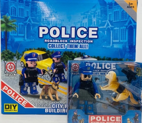 Конструктор XUJA POLICE Фигурки Полицейский с собакой 18-48, 12шт/уп Конструктор XUJA POLICE Фигурки Полицейский с собакой 18-48, 12шт/уп