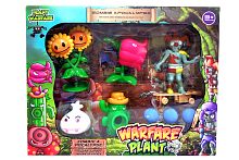 Фигурки НАБОР Герои ПЛАНЕТЫ ЗОМБИ WARFARE PLANT 7-11 см, 5 шт + Пушка + шарики в картонной кор