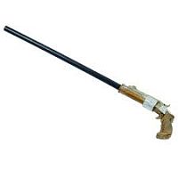 Трость Стимпанка Пистолет ВА3204 пластиковая черная, золотая, серебристая, длина 100 см