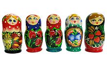 Матрешка 3в1 расписная Русские народные игрушки, 3 куклы, высота 10,5 см, диаметр 5,5 см