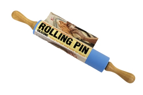 Скалка кулинарная ROLLING PIN силиконовая, деревянные ручки 46 см фото 8