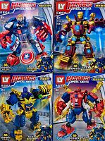 Конструктор LY SUPER HEROES Steel Mecha "Супергерои 4в1" 77011, 200-230 деталей, ЦЕНА ЗА 1 ШТУКУ!
