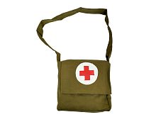 Сумка санитарки детская, зеленая, полиэстер, размер 21*5*23 см
