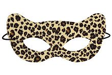 Полумаска леопардовая 8731L, желто-коричневый полиэстер, пластик, без размера