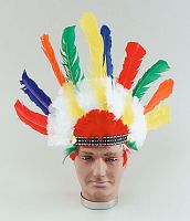 Перья индейца (перья,картон,резинка) ВА121, мультицвет, размер 54*31 см