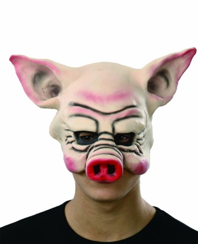 Полумаска Поросенок латексная, без размера