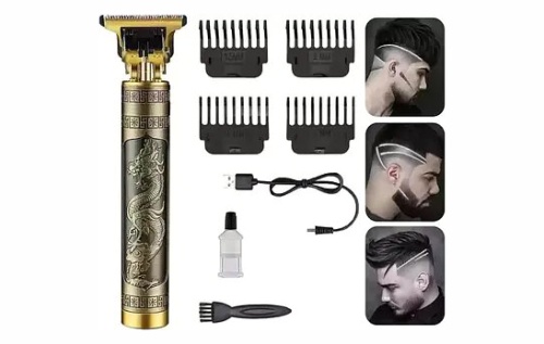 Триммер машинка для стрижки волос Professional Trimmer VINTAGE T9 J-408 аккумуляторный фото 7