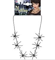 Ожерелье из паучков 8709R, черный пластик, длина 19 см