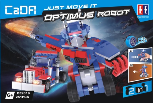 Конструктор CaDA Just Move It "2в1 трансформер Оптимус OPTIMUS" инерционный C52019W, 251 деталь 