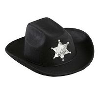 Шляпа ШЕРИФА черная фетровая со звездой, карнавальная, размер 58-59
