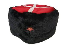 Кубанка со звездой черная, мужская, полиэстер 100%, детский размер 52 