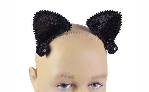 Уши кошачьи на клипсах MD210, черная ткань ПЭ, пластмасса, металл, размер 9*6 см Уши кошачьи на клипсах MD210, черная ткань ПЭ, пластмасса, металл, размер 9*6 см