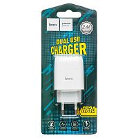 Сетевое зарядное устройство Hoco C73A DUAL USB CHARGER SET, 2 USB порта 5V 2.4A - БЕЗ КАБЕЛЯ