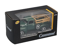 Машина модель Chevrolet C-3100 Pickup with fence 1:43 металлическая, зеленая