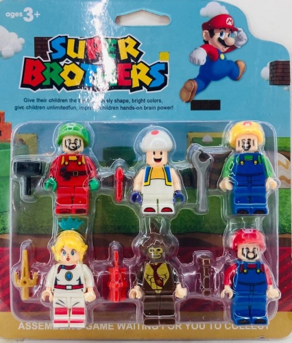 НАБОР Фигурки Марио SUPER BROTHERS Mario SL89193, 6 шт на блистере 