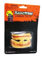 Челюсти ужасные "Оборотень" Vampire Makeup Teeth (зубы вампира), ЖЕЛТЫЙ латекс, размер 7*4*3 см