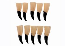 Пальцы накладные с черными ногтями, бежевая, черная пластмасса, 10 штук  Пальцы накладные с черными ногтями, бежевая, черная пластмасса, 10 штук