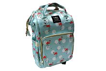 Сумка-рюкзак для мамы MUMMY BAG FLAMINGO Фламинго, цвет голубой