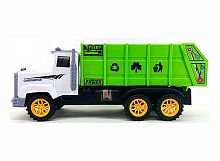 Машина Мусоровоз 2021E белая кабина, зеленый кузов