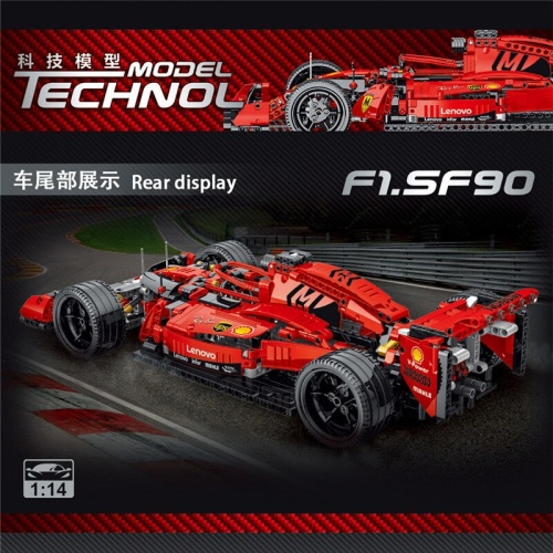 Конструктор Mork TECHNOL MODEL Гоночный автомобиль F1 Ferrari SF90 Super Racing Car 023005, 1099 дет фото 7