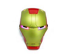 Маска ЖЕЛЕЗНЫЙ ЧЕЛОВЕК Iron-Man светящаяся, золотая, пластмассовая, размера 21 см