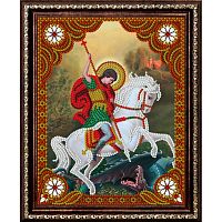 ИКОНА Картина со стразами KDA021 "Св. Георгий Победоносец" 27х33 см 