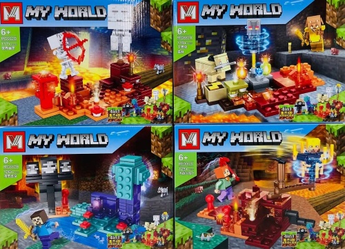 Конструктор MG My World "Мобы подземелья 4в1" MG662, 117-126 деталей