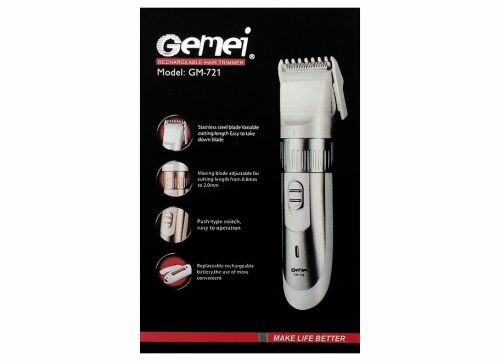 Триммер машинка для стрижки волос Gemei Rechargeable Trimmer GM-721 аккумуляторный 3W