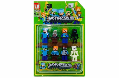 Фигурки МАЙНКРАФТ LB My World LB1121, 8 штук на блистере 