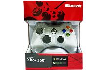 Джойстик проводной XBox 360 White (красная упаковка)