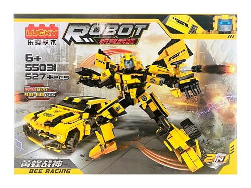 Конструктор LUCKY ROBOT "BEE Racing Бамблби 2в1" 55031, 527 деталей фото 4