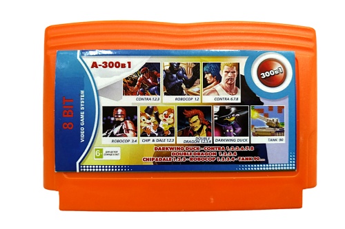 Картридж 8bit 300в1 DARKWING DUCK+CONTRA 1,2,3+DOUBLE DRAGON 1,2,3,4+CHIP & DALE 1,2,3+ROBOCOP 1,2