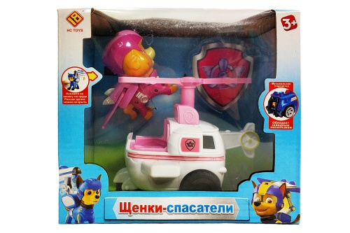 Щенячий патруль Щенки-спасатели + Машина СКАЙ, пластик, свет, звук 