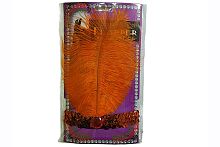 Перья Лайзы оранжевые, блестящая повязка с поетками, без размера