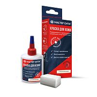Краска "Мастер сити" для ремонта кожи 102 ГРЯЗНО-БЕЛЫЙ, 30 мл (сине-красная коробка) со спонжем